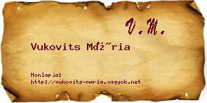 Vukovits Mária névjegykártya